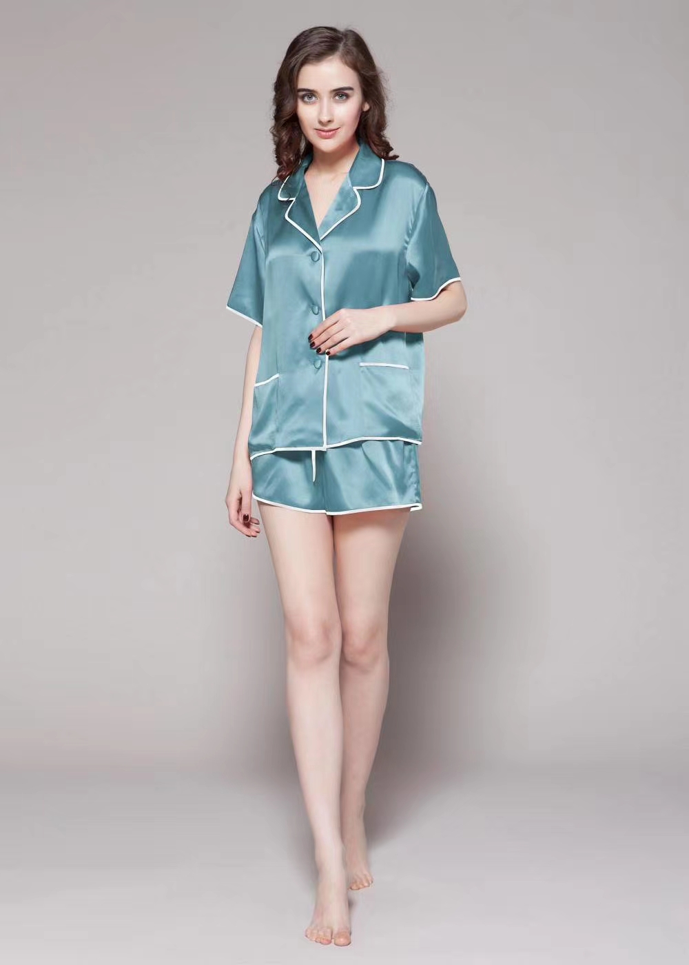 Silk Pajamas Short Set-Silk Pajamas Short Set ODM/OEM,Silk Pajamas