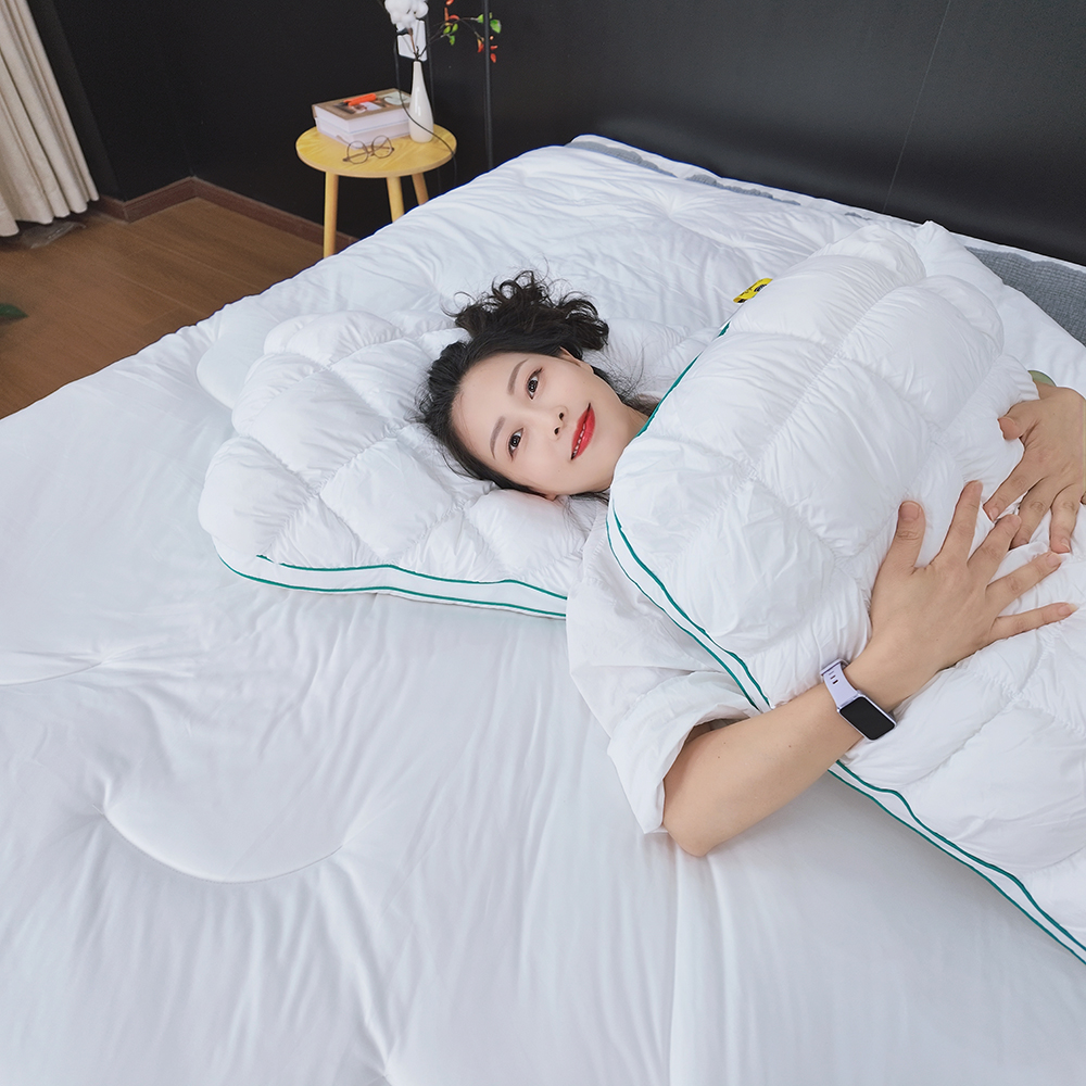 Washable Puff Grid Cloud Pillow Super Fluffy Polyester Filled Bed Pillow