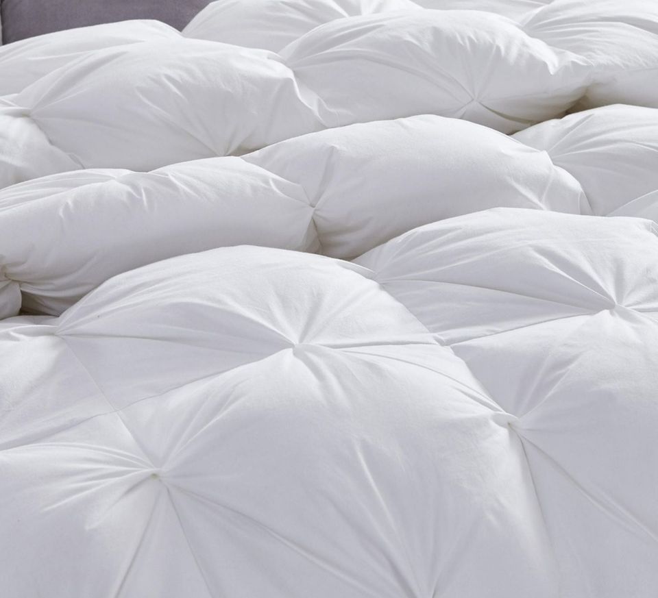 goose down comforter quilted surface close up