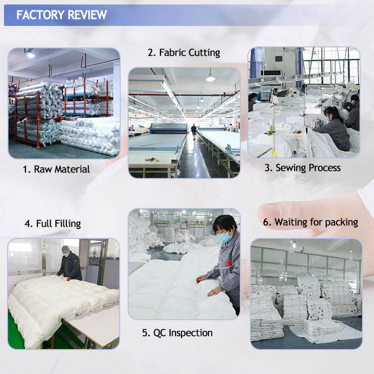 down comforter QC and carton packing in bedding factory