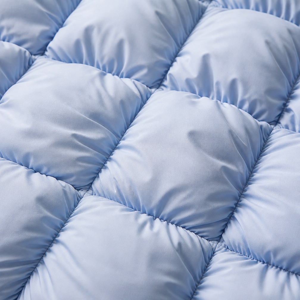 puffed cloud quilting detail on machine washable microfiber pillow